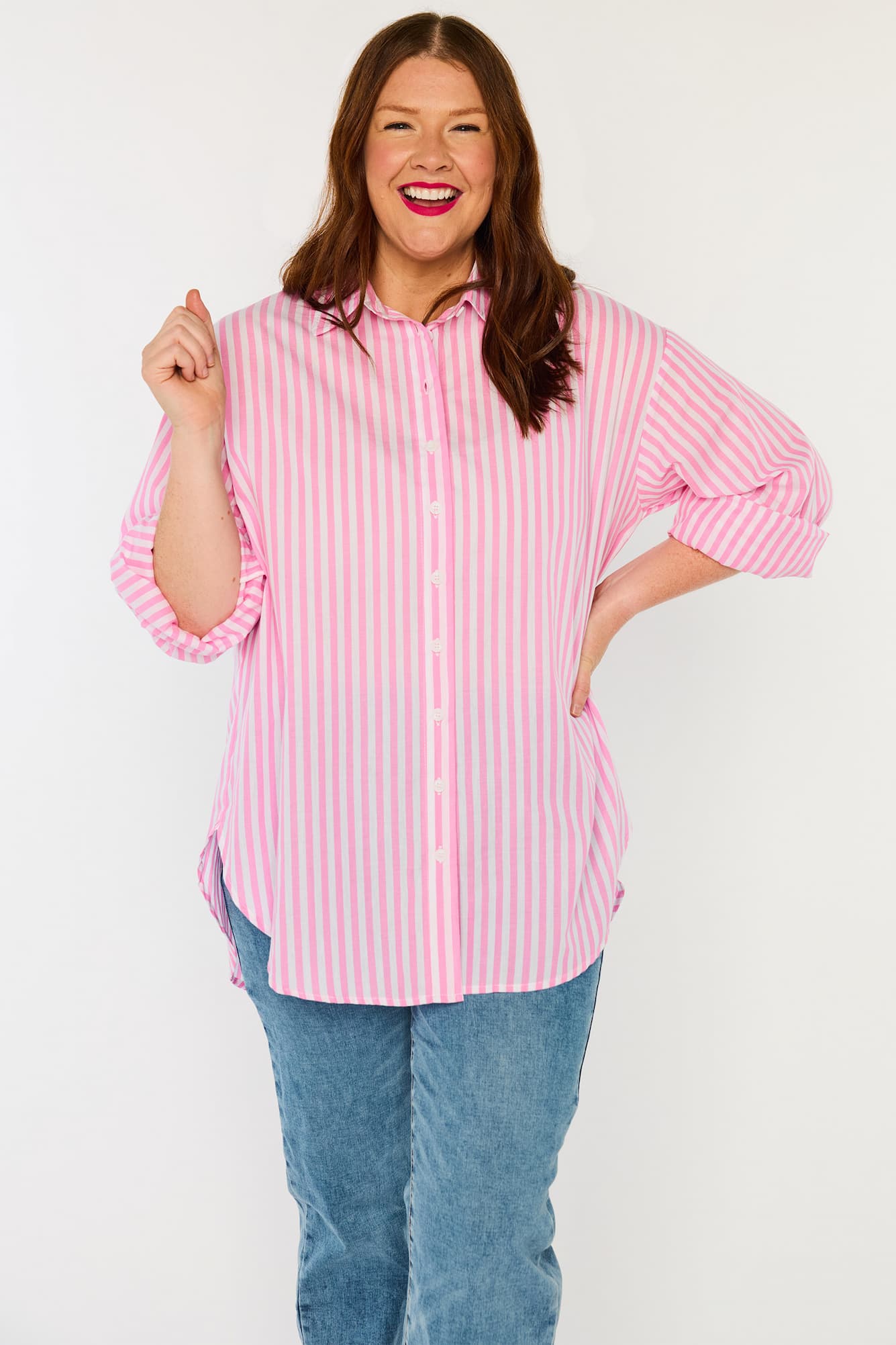 Sadie Pink Stripe Shirt