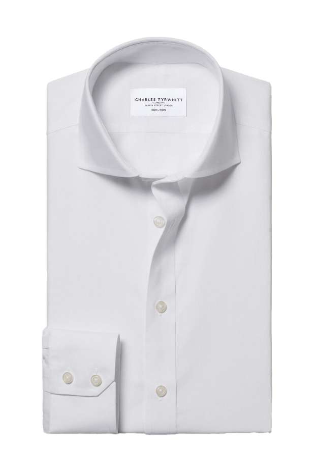 Non-Iron Stretch Poplin Shirt - White