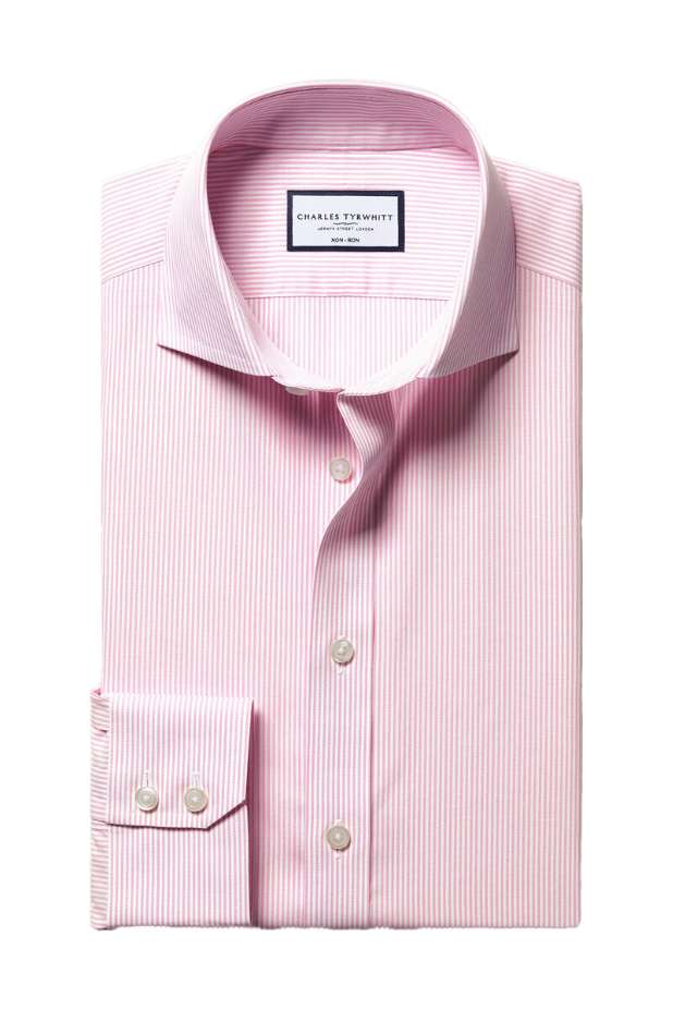 Non-Iron Poplin Bengal Stripe Shirt - Pink