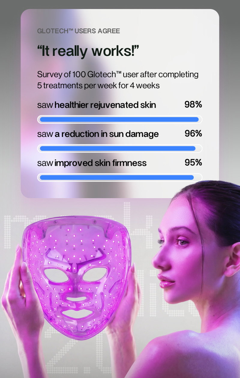 grey background, text in violet color, women holding mask, neon violet
