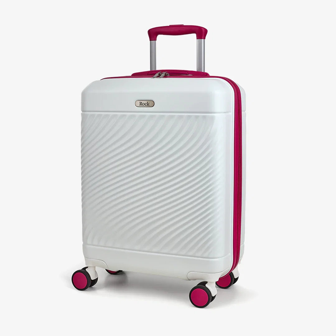Image of Love Island Small Suitcase in White + Pink