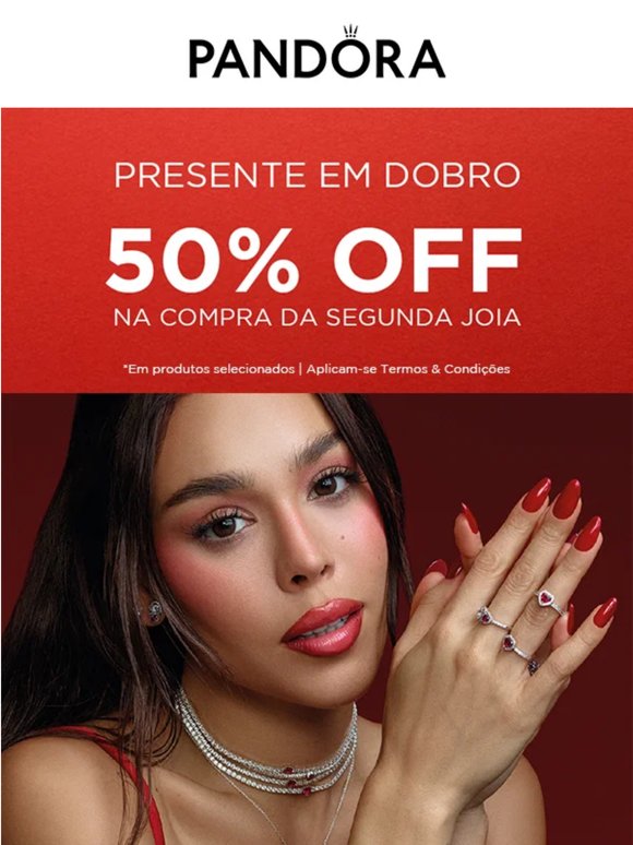 💘 Presente em dobro: 50% OFF na segunda joia