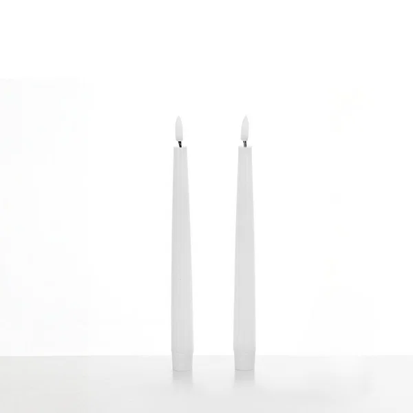 2 x Real Wax LED Taper Candle 24.5cm