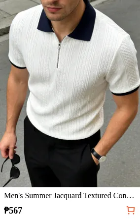 Men s Summer Jacquard Textured...