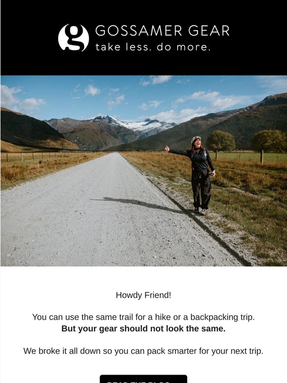 Hiking vs Backpacking Gear