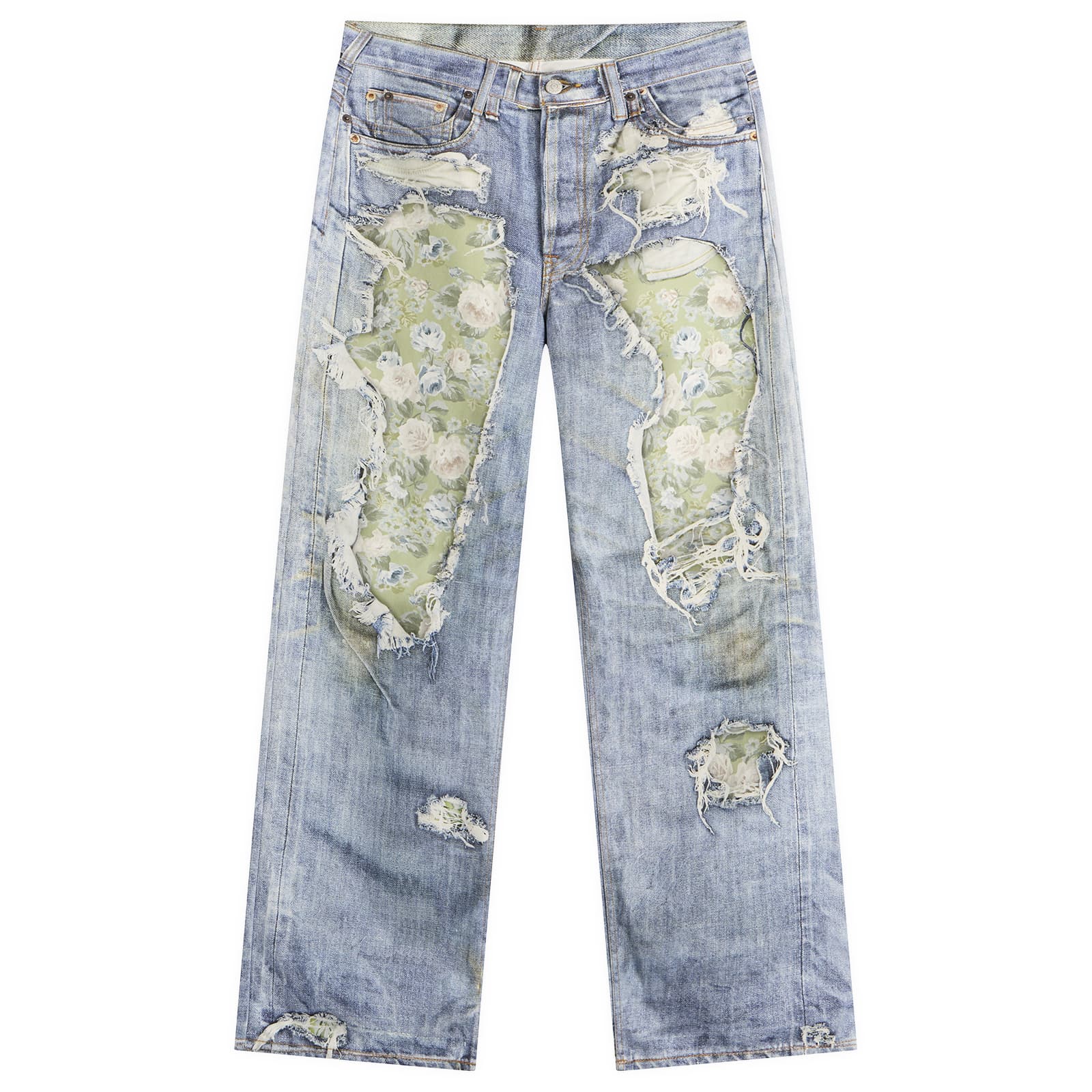 Acne Studios 1981 Rose Print Denim Jeans