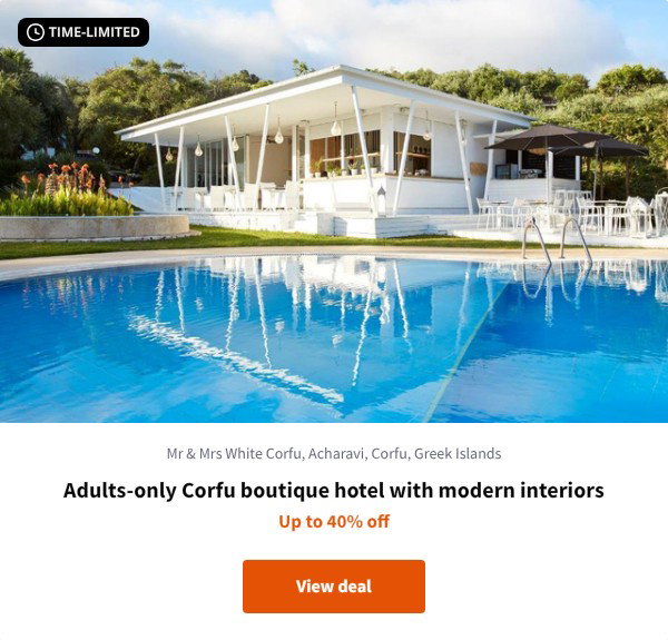 Adults-only Corfu boutique hotel with modern interiors