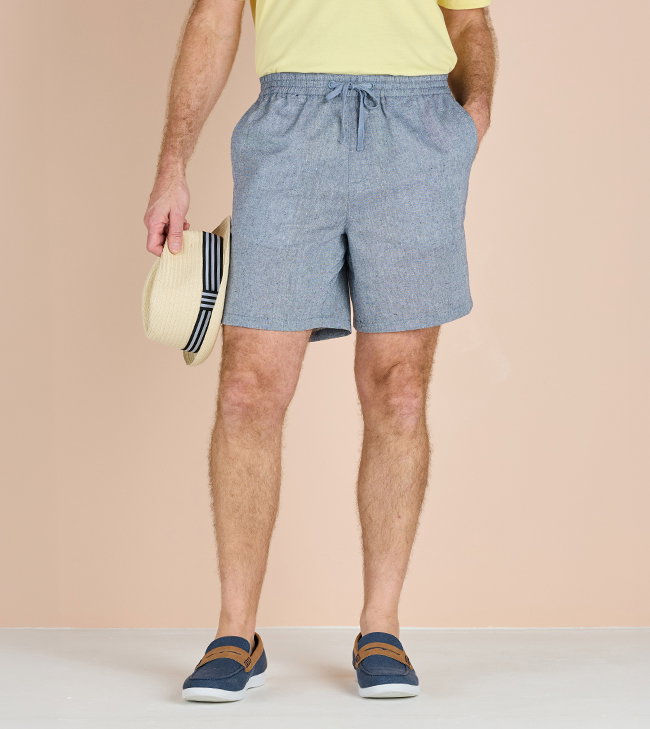 Pegasus Linen Look Pull On Cotton Short - MS242