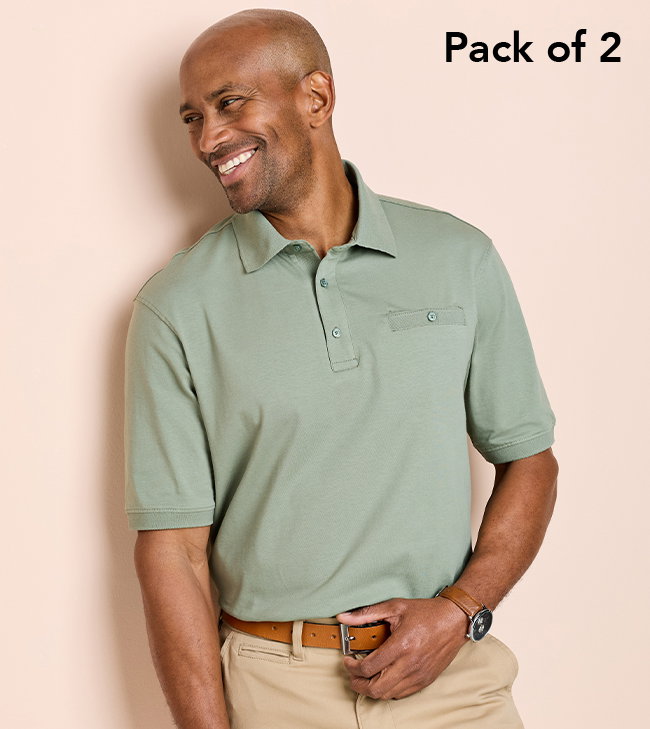 Pegasus Two Pack Printed and Plain Polo - ML698