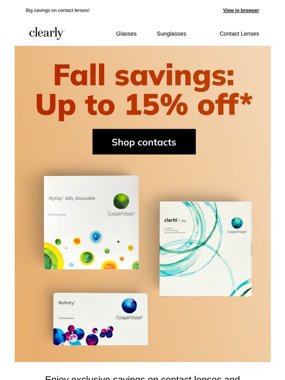 Subscribe for 20% off contacts + free standard shipping