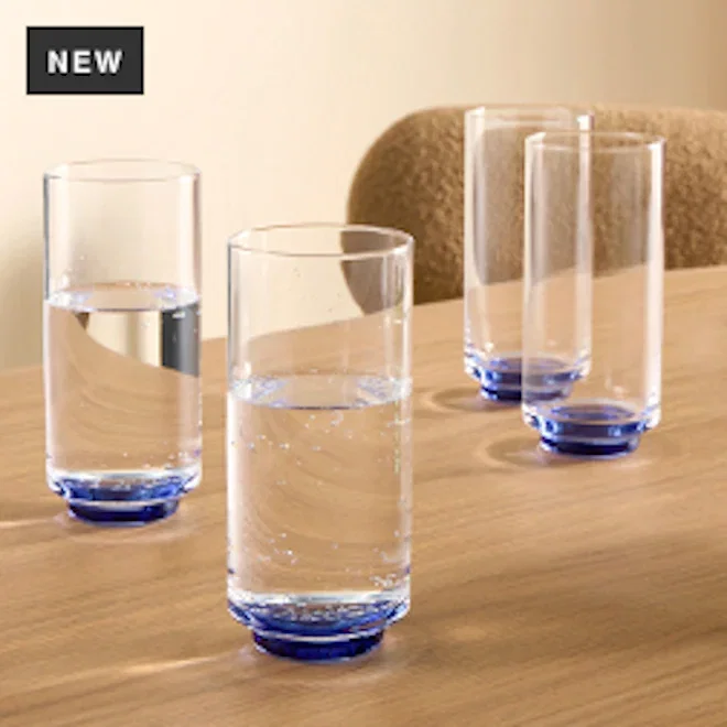 MADE Modern Studio Blue Highball Glasses, Set of 4