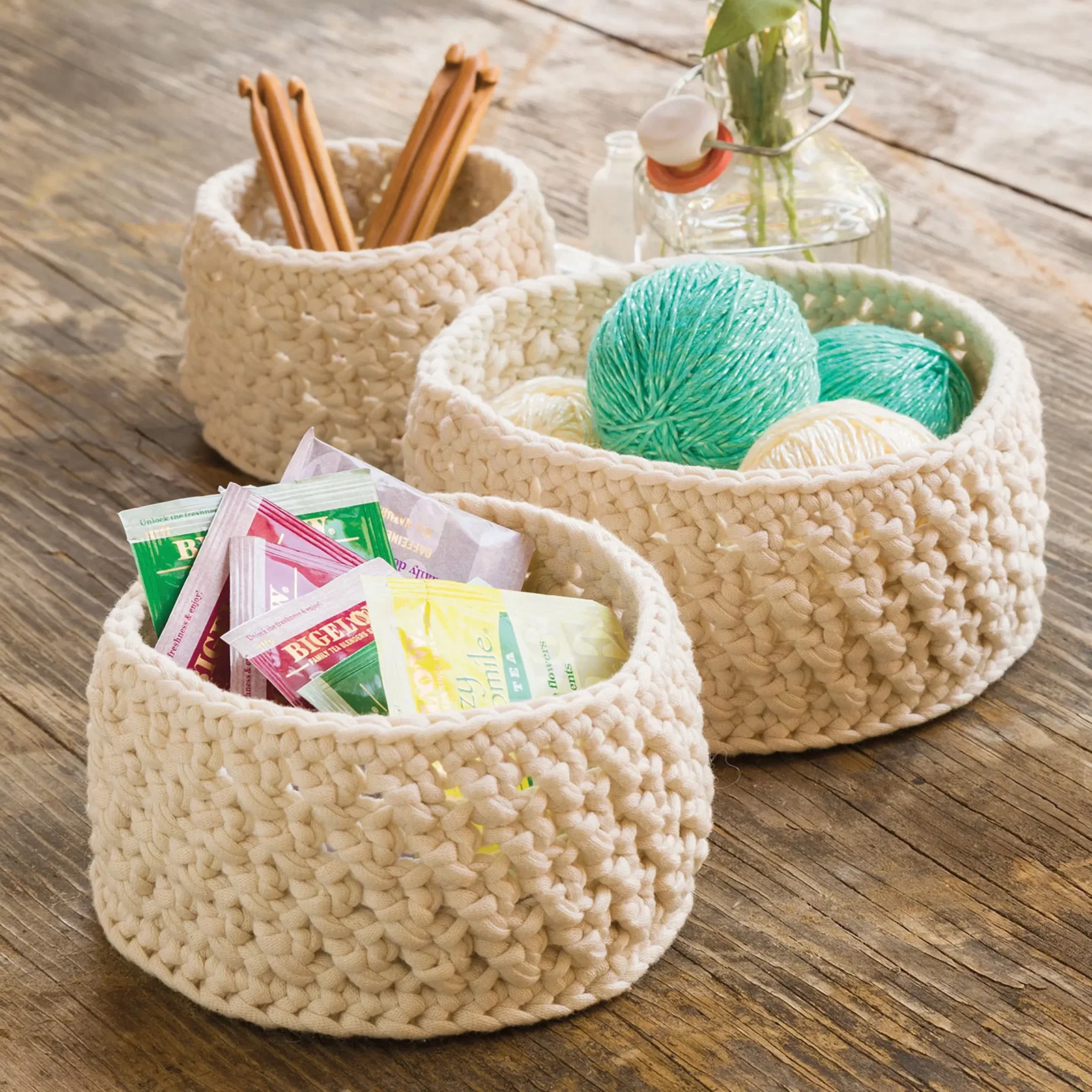 Decorative Baskets Crochet Pattern - Digital Download