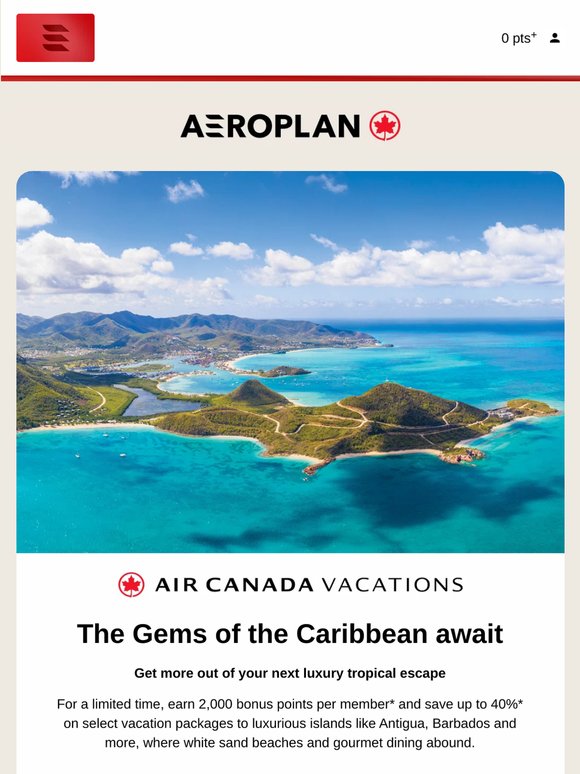 Earn 2,000 bonus points and save on select packages