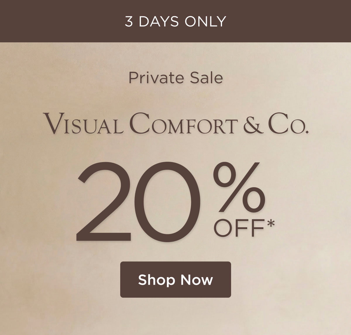 3 Days Only - Private Sale - Visual Comfort & Co. - 20% off* - Shop Now