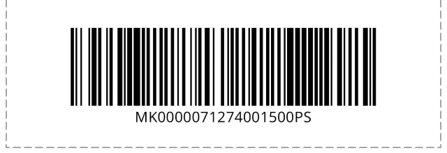 Barcode - MK0000071274001500PS