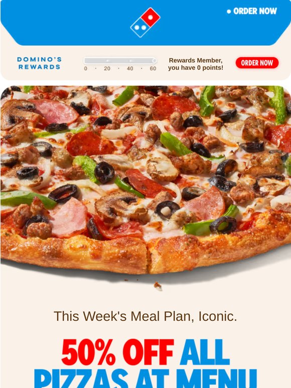 Plot twist, Rewards Member: Get 50% OFF menu priced pizzas all week 🤯