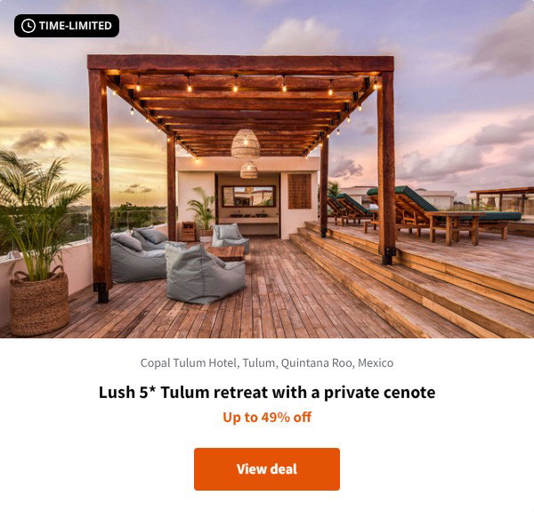 Lush 5* Tulum retreat with a private cenote