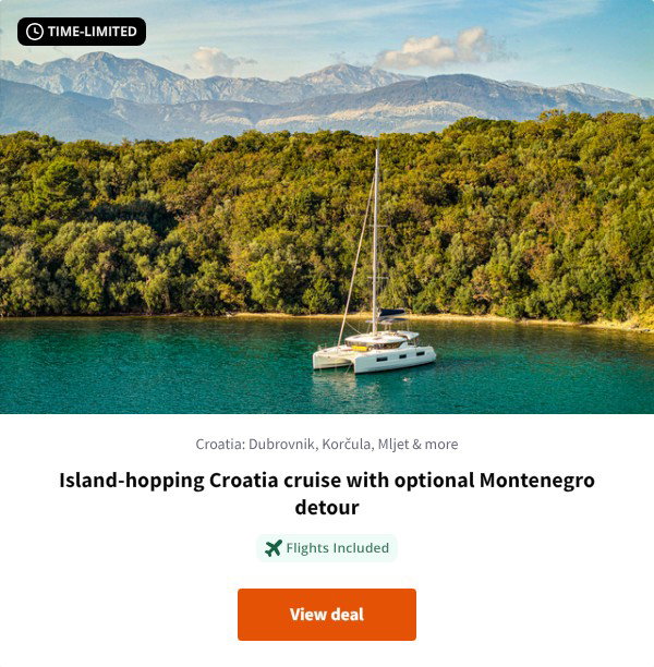 Island-hopping Croatia cruise with optional Montenegro detour