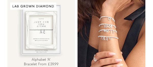 Laboratory Grown Diamond Alphabet A Little 'A' Bracelet