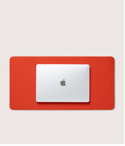 Mosen Merino Wool Medium Desk Pad in Orange