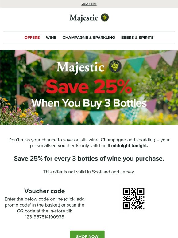 Your 25% discount voucher expires at midnight!