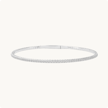 Lab Grown Diamond 1/2ctw. Halfway Flexi Bangle in Sterling Silver