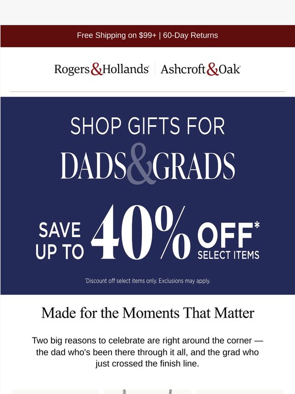 For Dads & Grads: Up to 40% Off Select Gifts