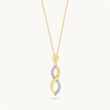 Diamond Twist Pendant in 10k Yellow Gold