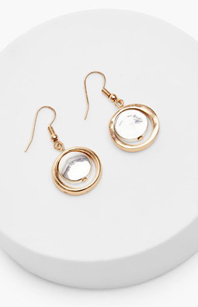 Two Tone Circle Earrings in Multi