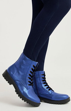 Sparkly Lace Up Boot in Cobalt