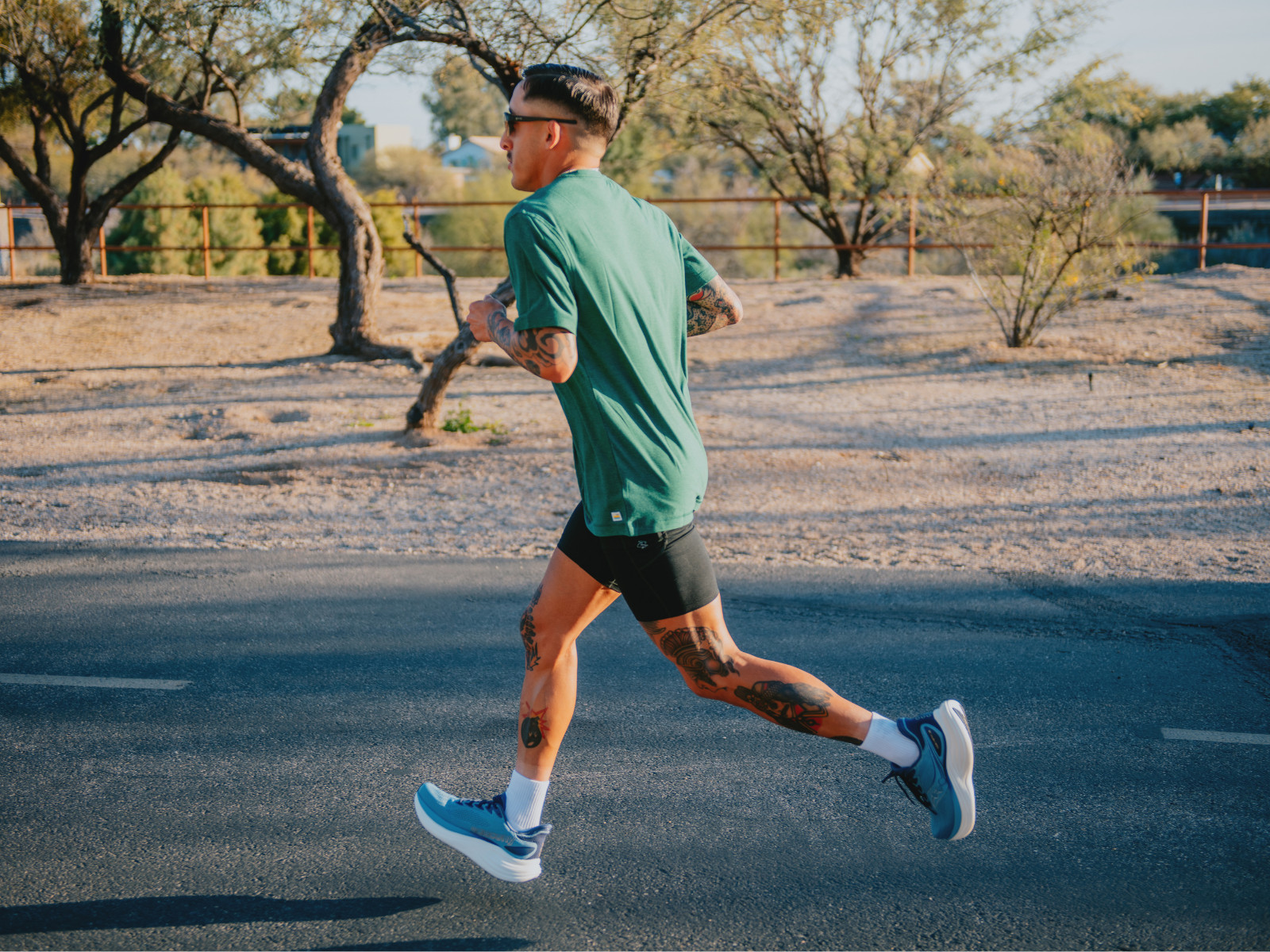 Man running in Saucony Triumph 24 shoes