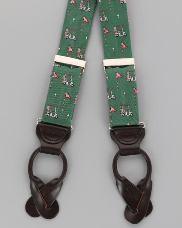 Trafalgar Men's The Golf Dream Silk Button End Suspenders