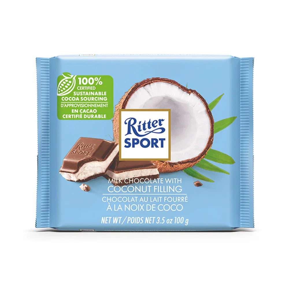 Image of Ritter Sport Milk Chocolate Bar w/ Coconut Filling - 100g