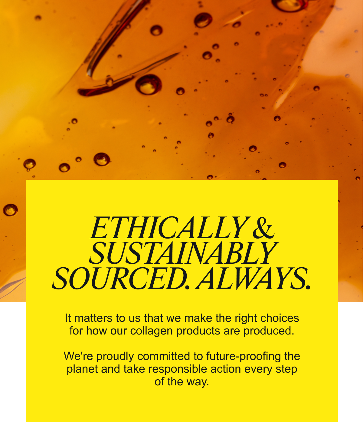 Ethically and sustainably sourced.