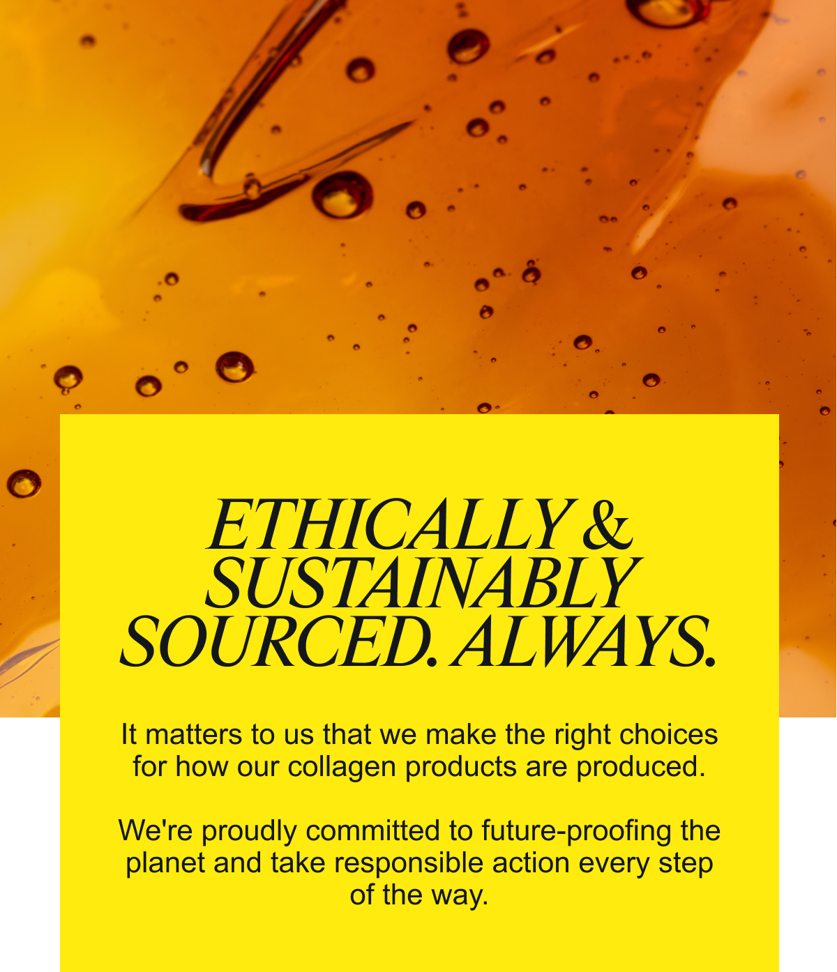 Ethically and sustainably sourced.