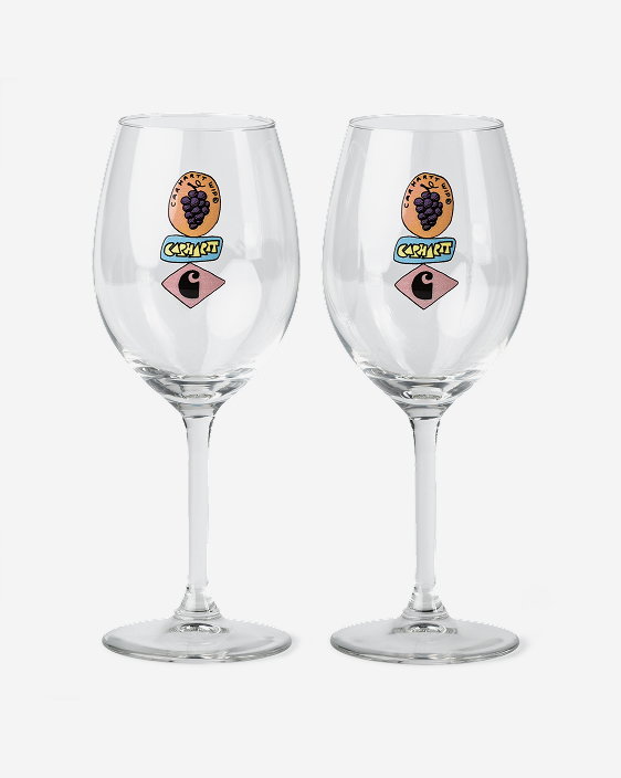 Carhartt WIP Stacked Grapes Wine Glass Set | Clear