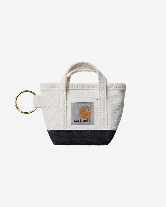 Carhartt WIP Mini Top-Zip Tote Bag Keychain | Natural / Blue