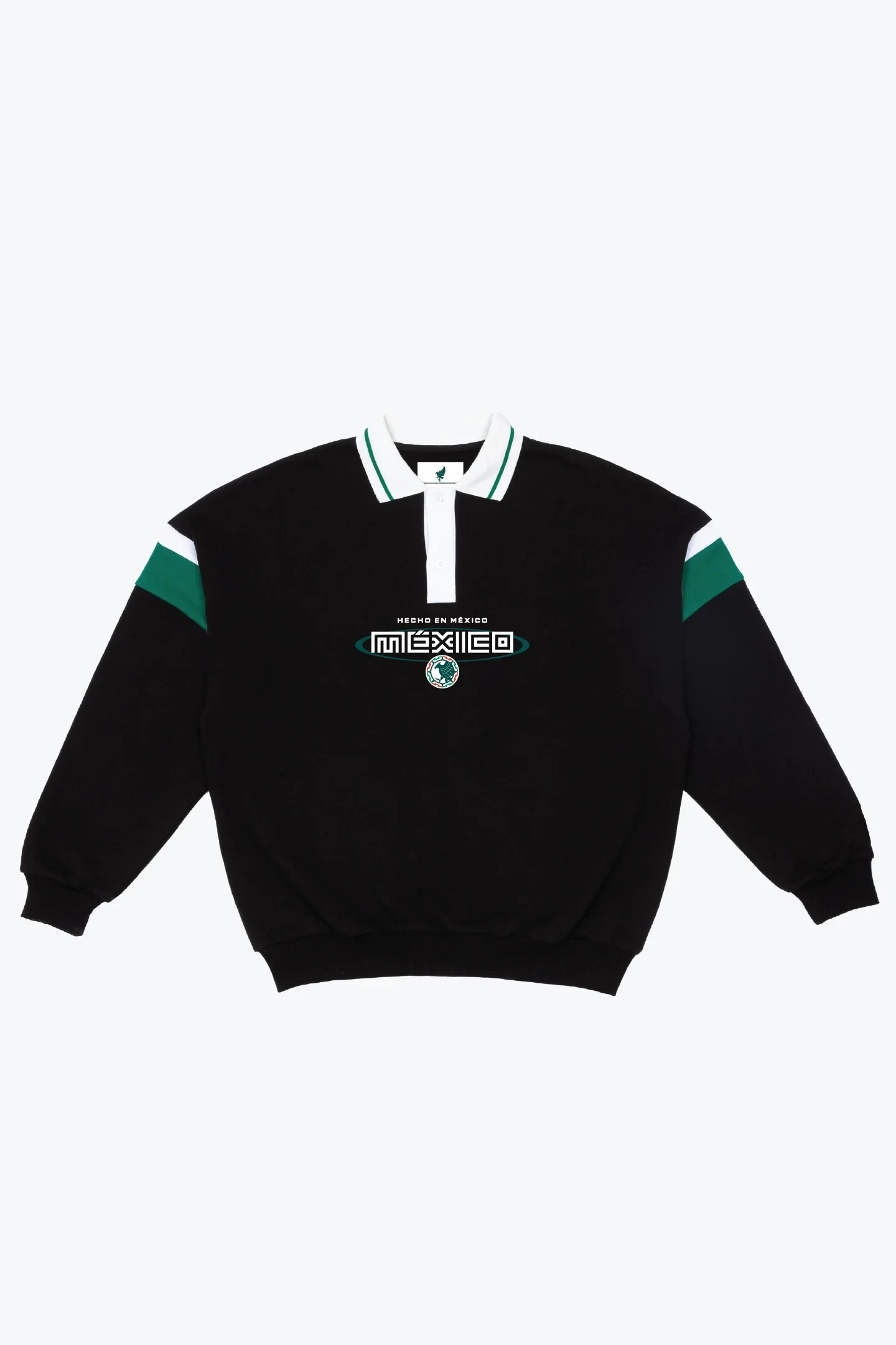 Image of Mexico Oversized Rugby - Black / Forest Green
