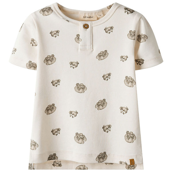 Image of Lil Atelier T-shirt - NmmGayo - Coconut Milk/Frog