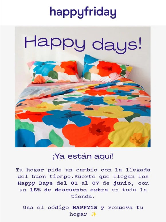 ​💛Happy days! -15% extra con el código HAPPY15