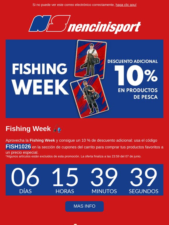 🎣 Descuento Adicional 10% - Fishing Week