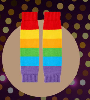 Rainbow Knit Leg Warmers
