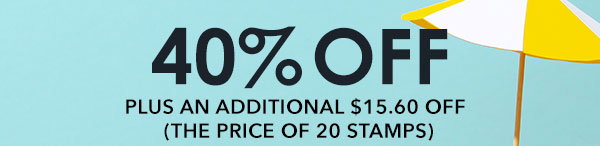 40% Off + $15.60 Off
