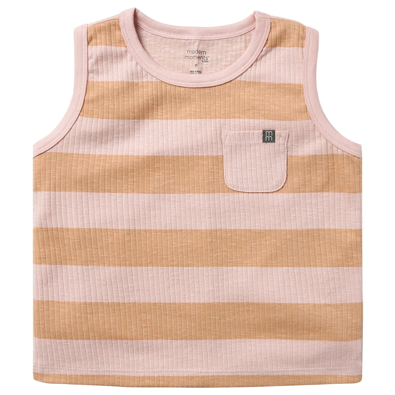 Infant & Toddler Boys Tan Stripe Tank Top