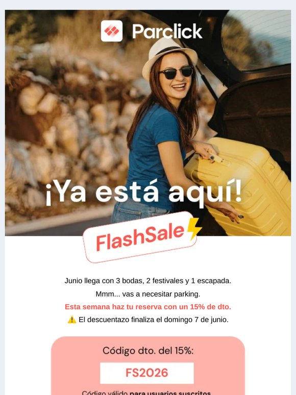 ¿Necesitas aparcar? Toma un 15% de dto. 😉