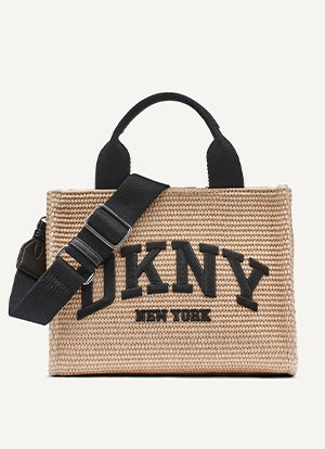 HADLEE SMALL STRAW LOGO TOTE