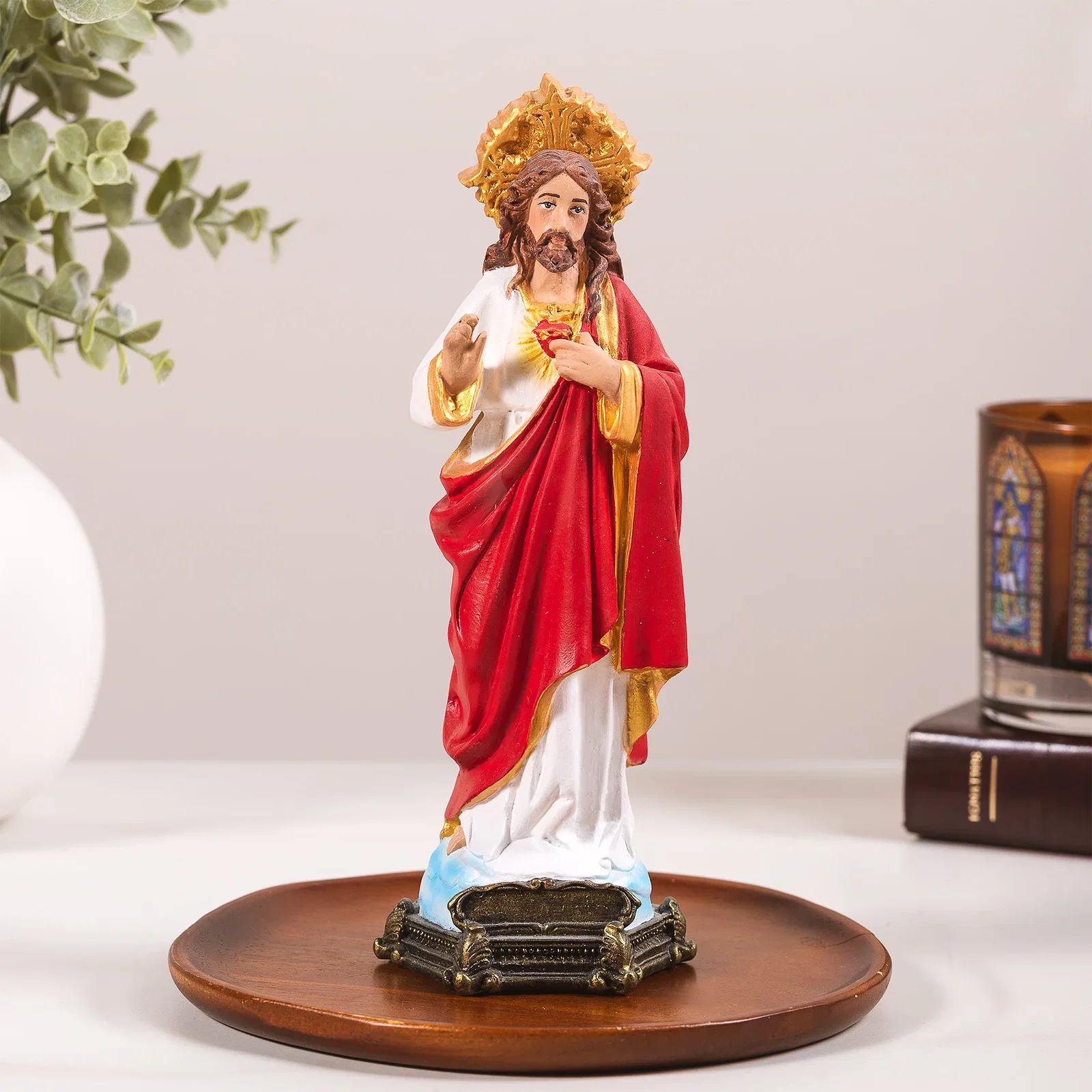 Sacred Heart Statue - Hand Painted - 9