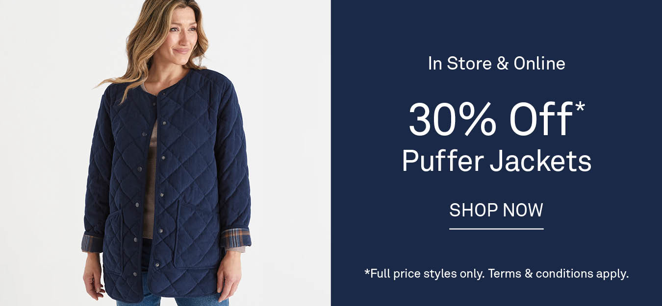 30% Off Puffer Jackets