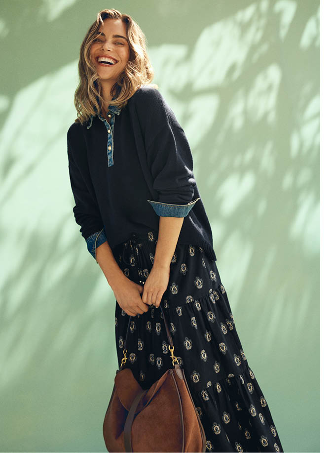 Knit Denim Trim Jumper