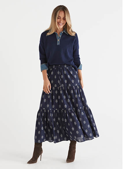 Foulard Tiered Maxi Skirt